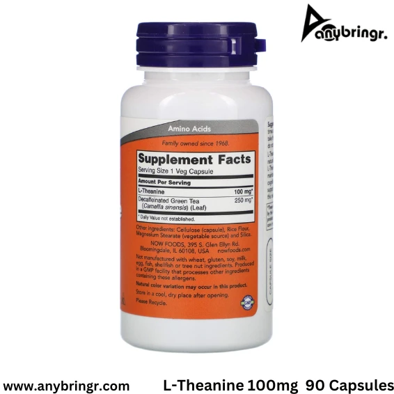 Now Foods L-Theanine 100 mg  90 Veg Capsules